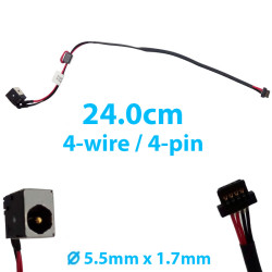 DC Power Jack for Laptop Acer Aspire One D250 AOD250 D260 P531 KAV60 / eMachines EM250 EM350 NAV51 DC301007400