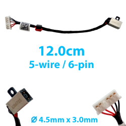 DC Jack for Dell Inspiron 14-3000 3458 15-5000 5555 5557 5558 / Vostro 3558 3559 (Short cable)