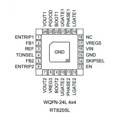 Controller IC Chip - Richtek RT8205L RT8205LZQW QFN-24