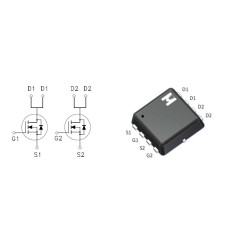 Dual N-Channel MOSFET - EMB17A03V EMB17A03 B17A03 QFN-8