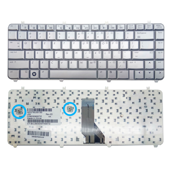 Πληκτρολόγιο Laptop HP Pavilion DV5 DV5T DV5-1000 DV5-1100 DV5-1200 DV5-1300 US SILVER 