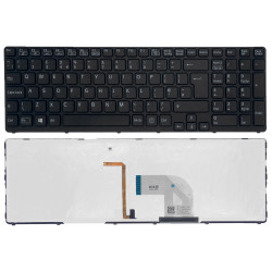 Keyboard Sony Vaio E15 E17 SVE15 SVE17 SVE-15 SVE-17 UK BLACK with Backlit 0,8cm Version