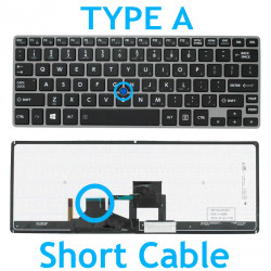 Keyboard Toshiba Portege Z30 Z30-A Z30T Z30T-A Z30T-A1310 Z30T-A136 US BLACK with Backlit TYPE A SHORT CABLE