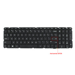 Keyboard HP Pavilion Sleekbook 15 15-B 15-B000 15-B100 15-B051ER 15-B051SR 15-B052ER US BLACK with horizontal ENTER no Frame
