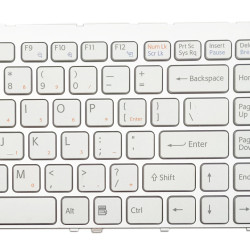 Keyboard Sony Vaio VGNFW VGN-FW VGN-FW11M VGN-FW31M VGN-FW226 US WHITE Silver Frame