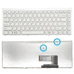 Keyboard Sony Vaio VGNFW VGN-FW VGN-FW11M VGN-FW31M VGN-FW226 US WHITE Silver Frame