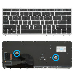 Keyboard HP EliteBook 840 G1 850 G1 840 G2 850 G2 ZBook 14 US BLACK Grey frame with Backlit