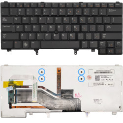 Keyboard Laptop Dell Latitude E5420 E5430 E6320 E6330 E6420 E6430 US BLACK with backlit and trackpad