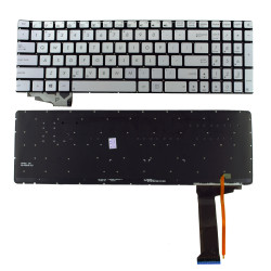 Keyboard Asus N751 N751J N751JK N751JX N552VW N552VX N551J US SILVER With Backlight and horizontal ENTER